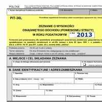 Zeznanie PIT-36L za 2013 r.