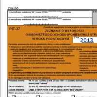 Zeznanie PIT-37 za 2013 r.
